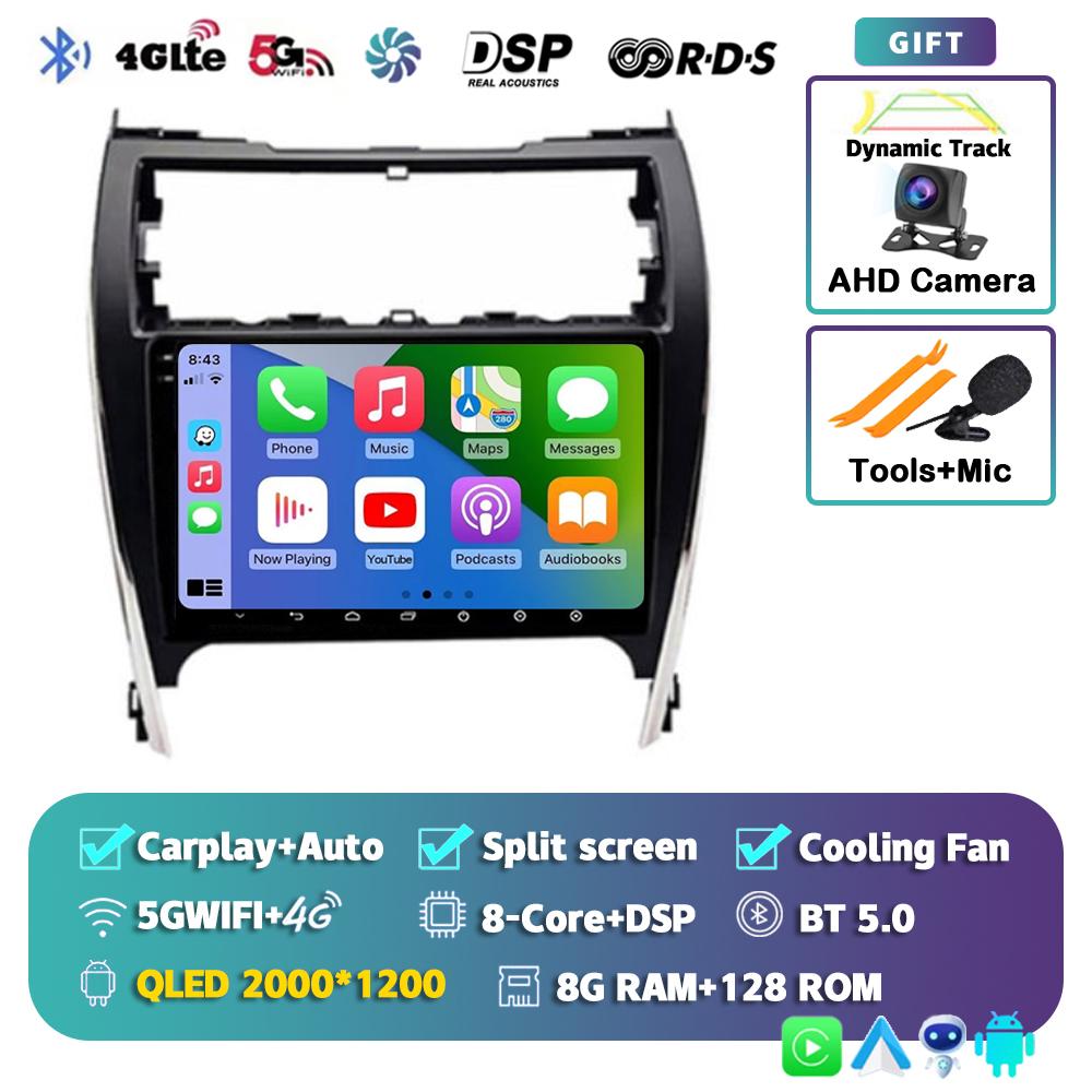 Android 14 Auto Carplay Car Radio For Toyota Camry 7 XV 50 55 US Version 2011 - 2017 Multimedia Player Stereo GPS DSP 2Din Audio