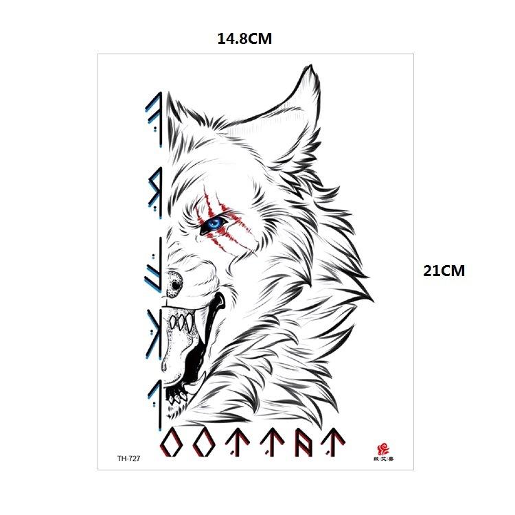 Vzor zvířete tygr vlk květina paže polovina paže vodní transfer vodotětná tetovací samolepka simulační tetování