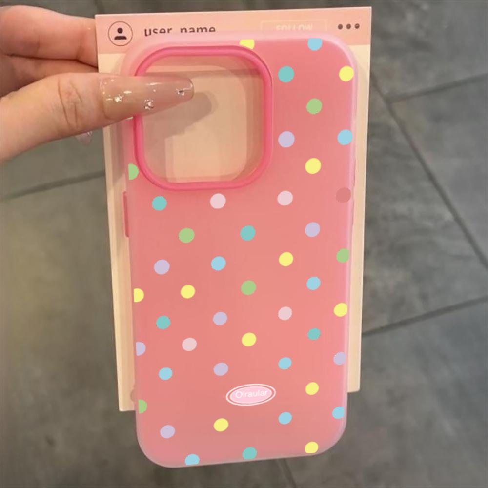 Full Screen Colorful Polka Dot Phone Case For iPhone 11 12 13 14 15 16 17 Pro Max Air XS XR X 16 7 8 Plus Shockproof Back Cover