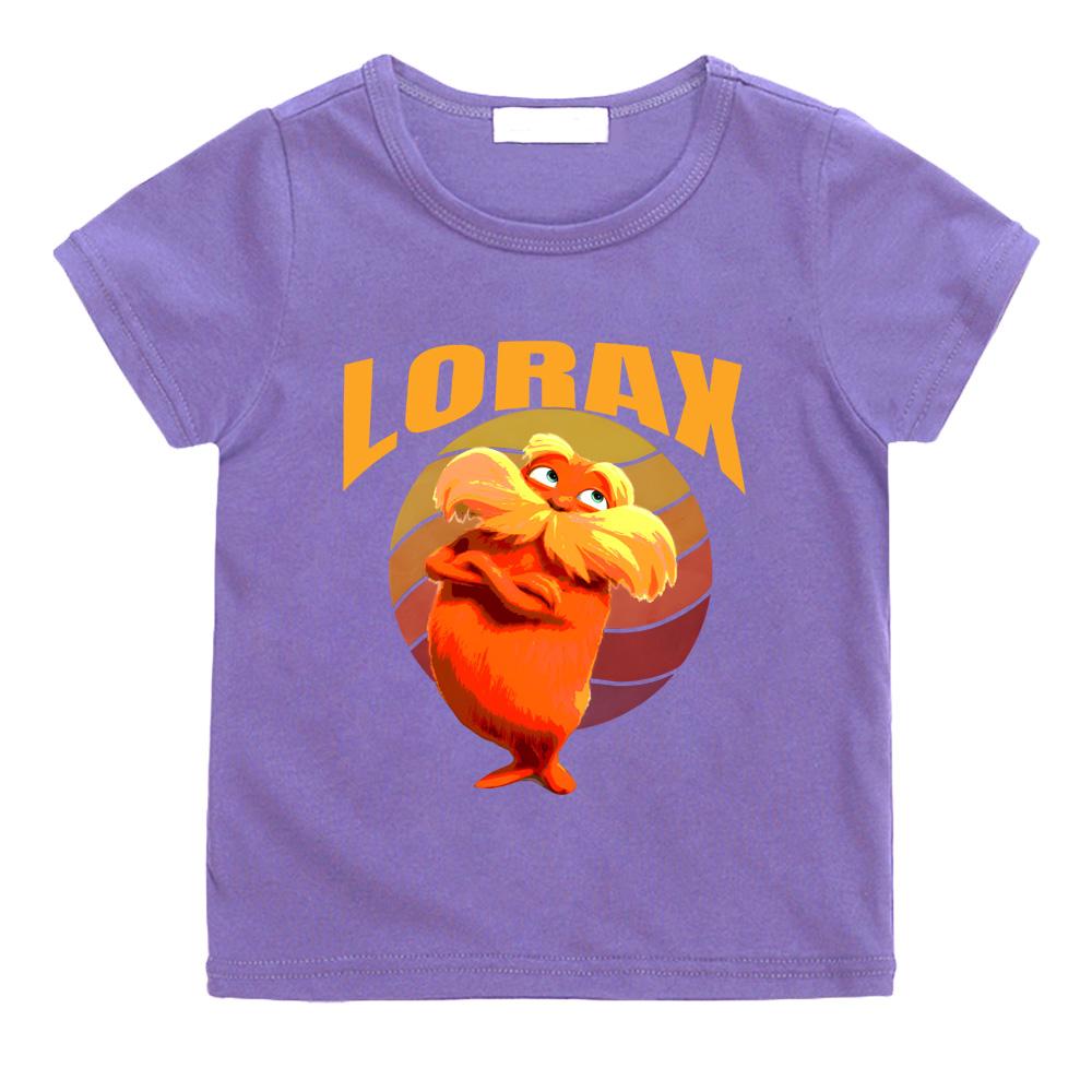 The Lorax T-shirts Sommar Kawaii Tecknad Manga Bomull Kortärmad Pojkar/Flickor T-shirt Tonåringar Rund Hals Tecknad Tryck Streetwear