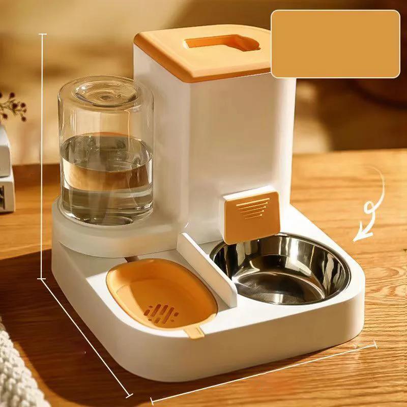 For For New Large Capacity Automatic Cat Food Dispenser Drinking Water Bowl Pet Supplies Wet And Dry Separation Dog Food Contain