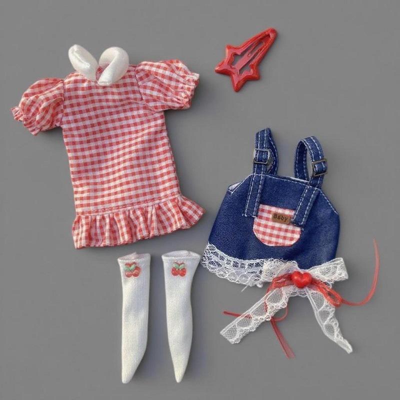 A Set of 30cm Doll's Clothes Furry Cute Winter Suit 1/6 Doll Accessories Dress Up Toy for Children