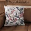 2D Floral Embroidered Pattern Decorative Pillow Covers Pattern Cushion Cover Suitable For Sofa Bedroom Car Pillow Cover