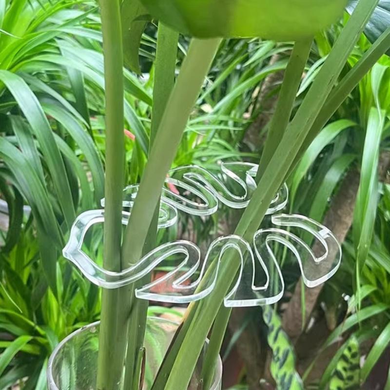 Clear Plastic Plant Stem Stabilizers Garden Stakes for Supporting Fragile Flowers Herbs Small Trees