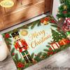 Red Christmas Nutcracker Doormat, Non-Slip Entryway Mat, Outdoor Porch and Indoor Christmas Decorative Rug, Home Decor