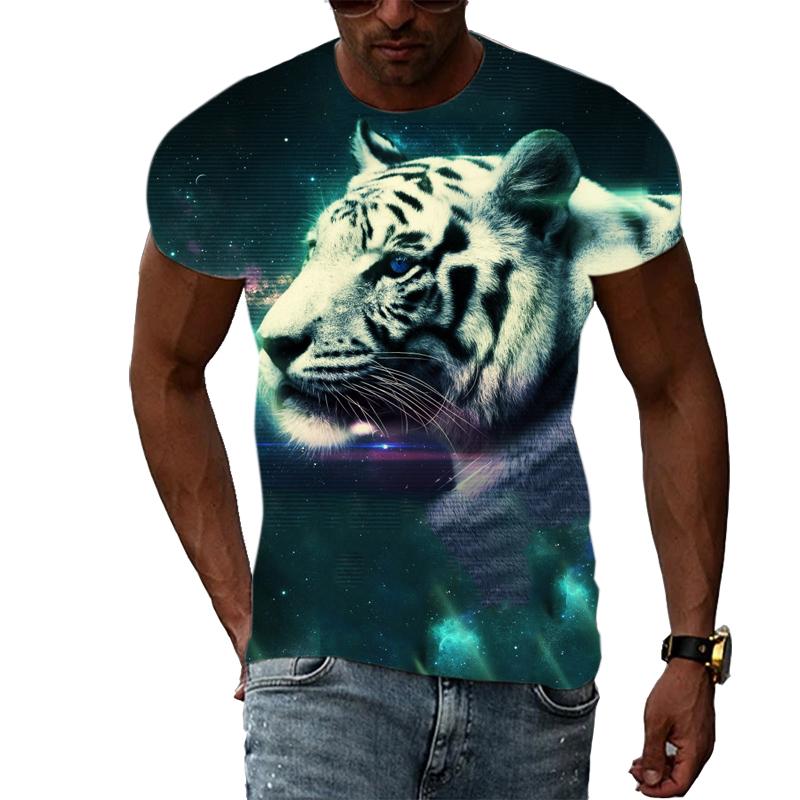 New Fashion 3D Printing Animal Tiger Graphic T Shirts Summer Casual Trend Hip Hop Harajuku Style T-shirt Trendyol Men's Store