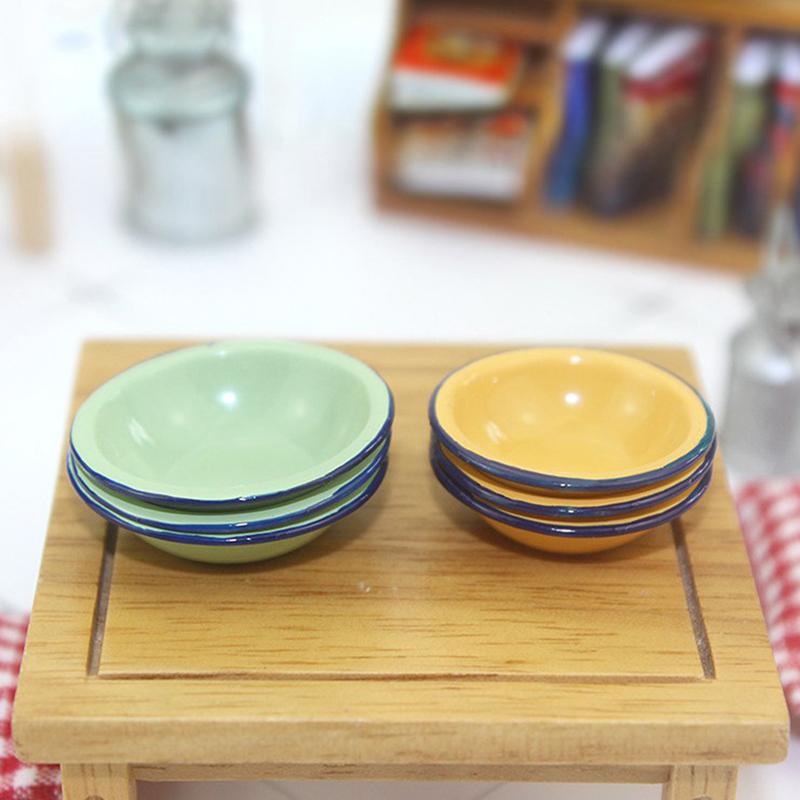 1:12 Dollhouse Miniature Old Style Retro Soup Basin Food Fruit Bowl, Dishes Plate, Bowl Kitchen Tableware Dollhouse Accessories
