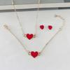 Fashion European American Style Butterfly Enamel Jewelry Four Piece Set For Women