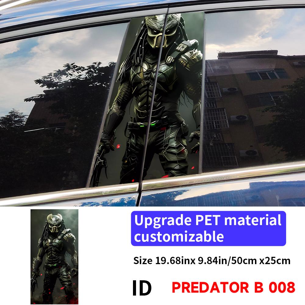 Predator Car Stickers Car B-pillar Decal Waterproof Stickers Auto Center Pillar Sticker Cover Scratches Vehicle Decor Accessorie