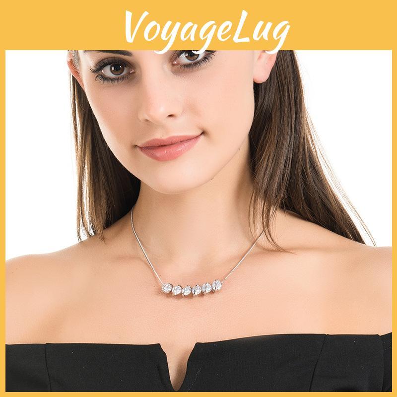 Elegant Korean Style Heartbeat Necklace For Women Featuring Aaa Grade Zirconia Waves