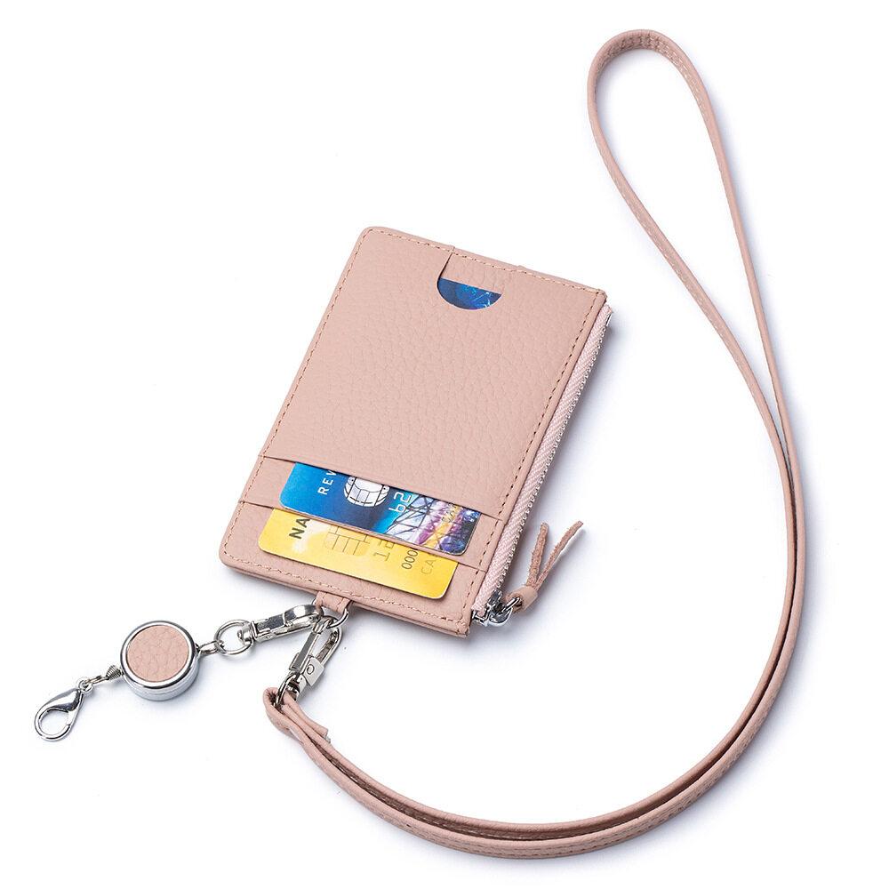 New Japanese ID Card Cover Made of Genuine Leather Easy Pull Buckle Card Bag Multi Functional Neck Hanging ID Card Holder