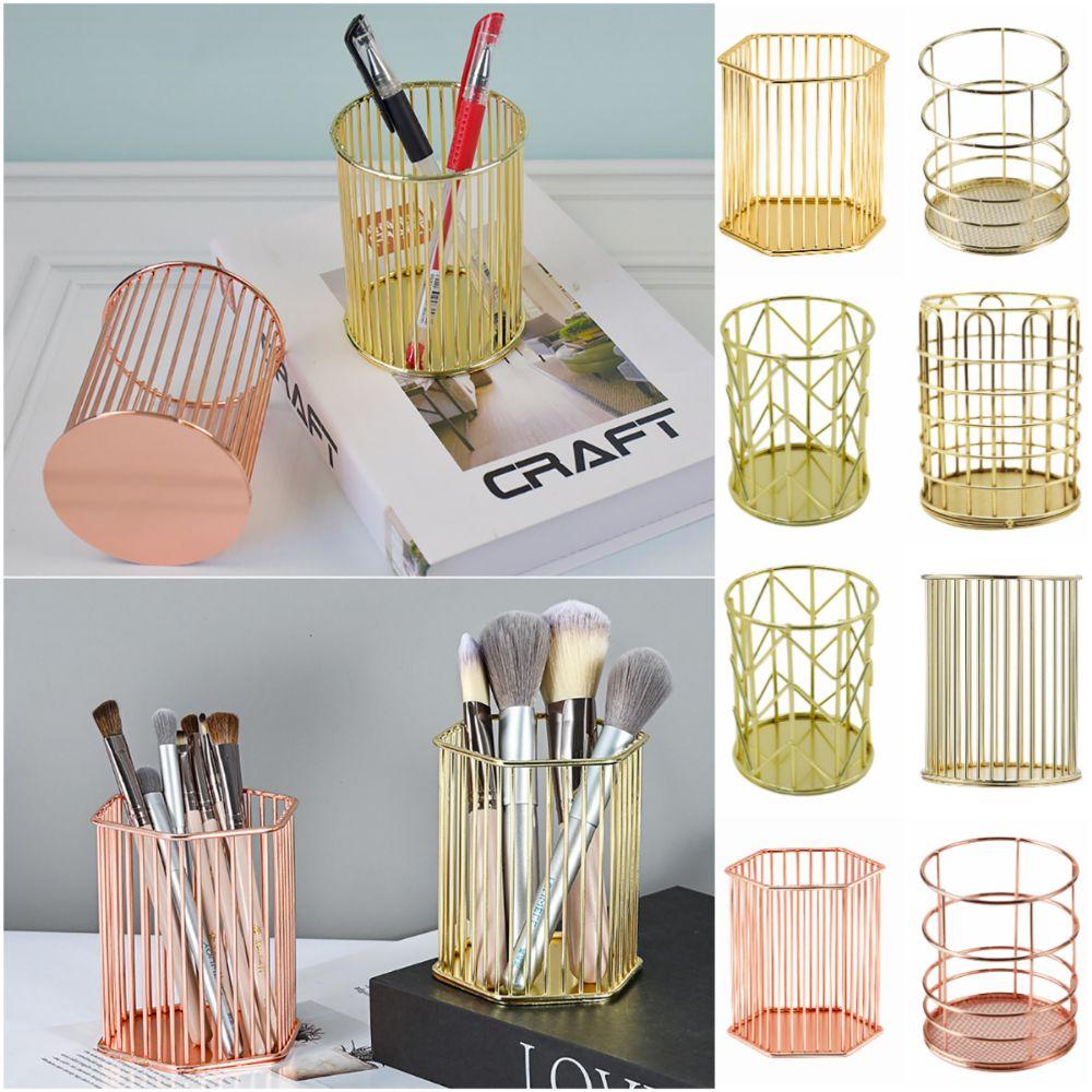 Multicolor Pen Container Multi-functional Cosmetic Brush Storage Bucket Office