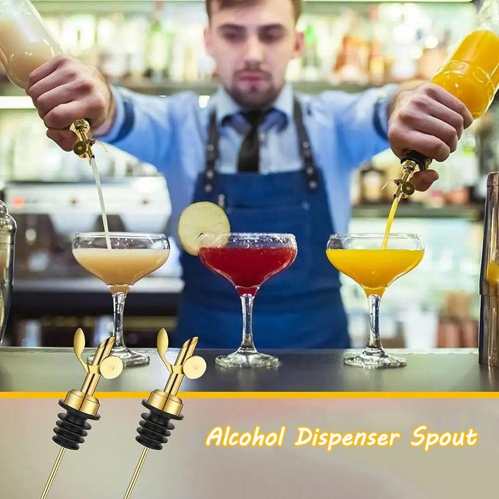 3pcs Auto Flip Liquor Bottle Pourers Stainless Steel Flip Top Drink Wine Stopper  Vinegar