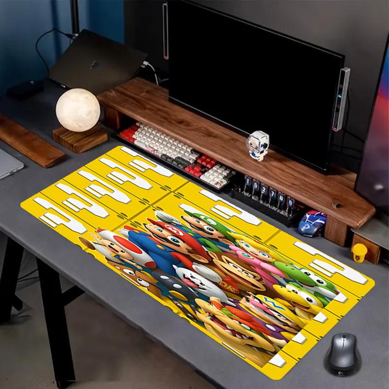 Super Mario Print Mouse Pad, Anti‑Slip Desktop keyboard Mat, for PC Laptop Gaming Working Daily Use, Cool Festival Surprise Gift