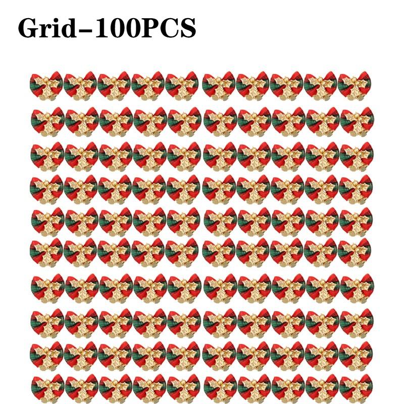 1-100 Stück Weihnachten Mini Schleife mit Schellen Schleife Hängende Ornamente Weihnachtsbaum Girlandendekoration Feiertagsparty Zubehör