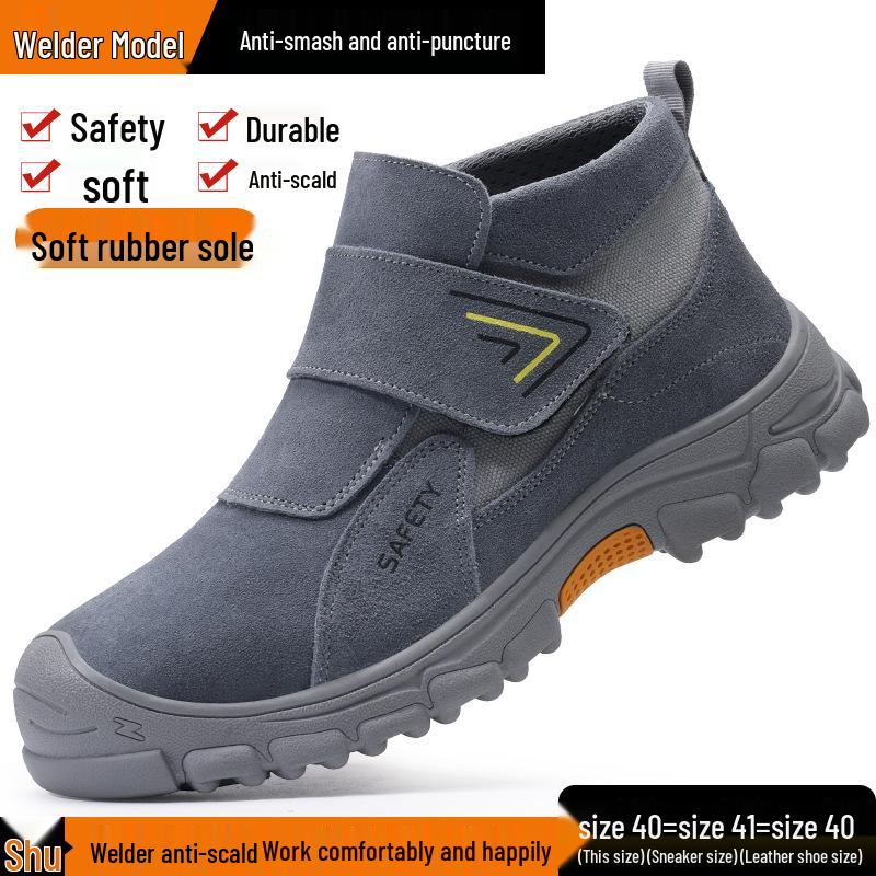 

Мужские дышащие замшевые летние высокие сварочные ботинки: Ударопрочный, Устойчивый к проколам, Противоскользящий, Износостойкий и Удобный.