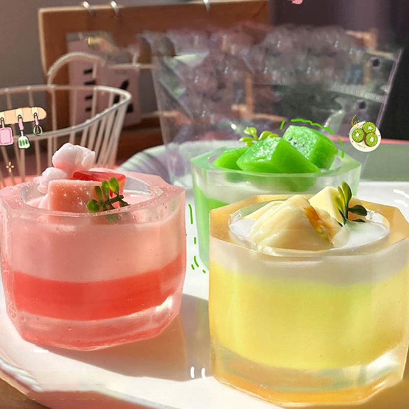 1 Piece Imitation Dessert Wet Toy Kawaii Strawberry Milk Shake Cake Beverage Milk Tea Cup Soft Tpr Kids Toy Girl Gift
