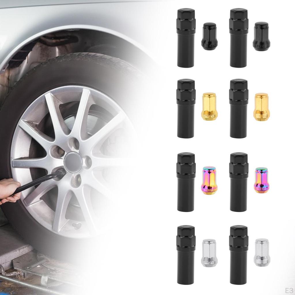 20 Pieces M12 Wheel Lug Nuts with Socket Open End Spare Parts Accessory Replacement