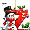 Cute Cartoon Hanging Ornaments for Party 26Pcs Christmas Alphabet Ornament Set, 2D Acrylic A-Z Letters with Decorative Holiday Gift Tags Friends Santa