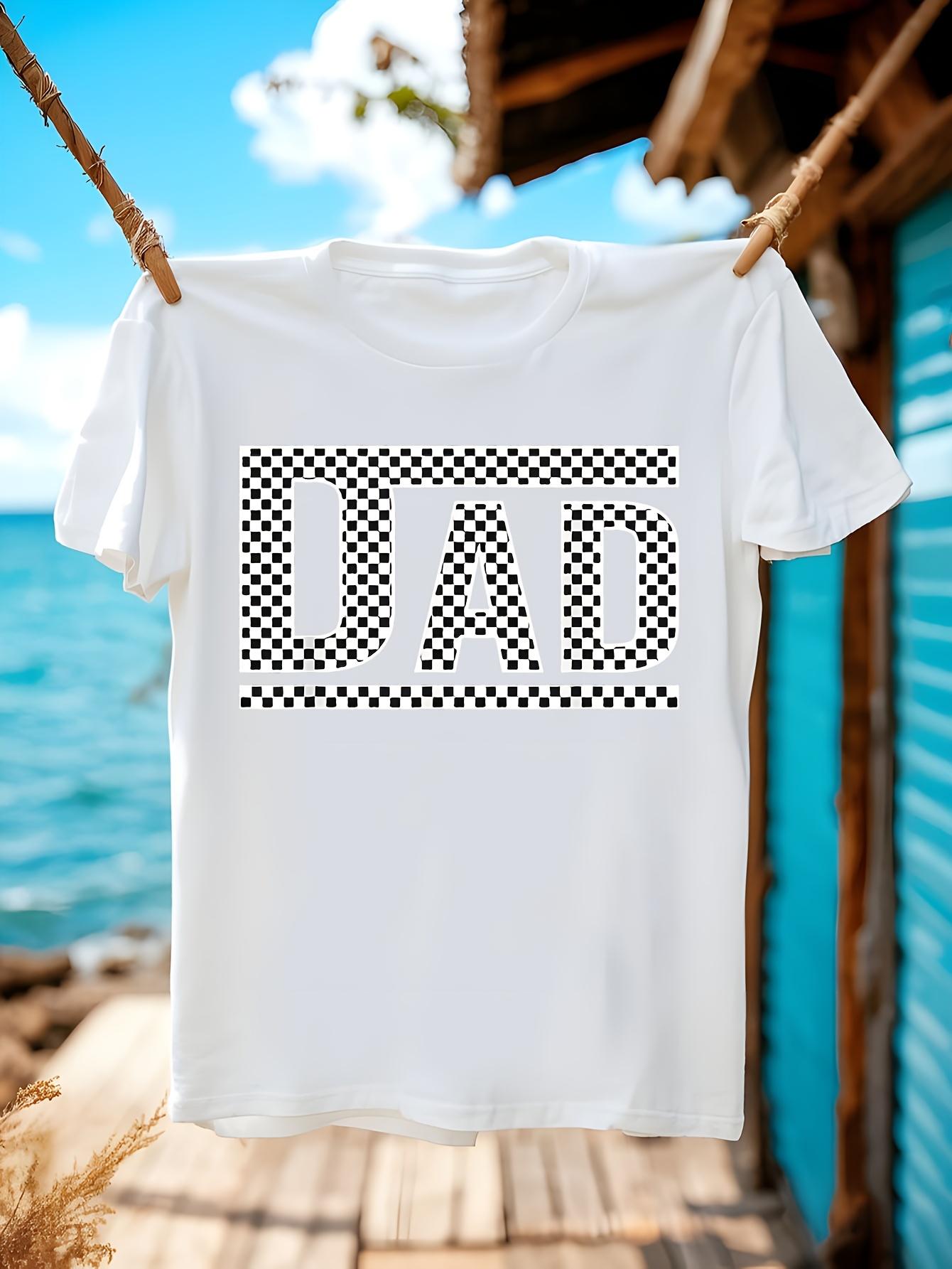 Funny Tshirt Funny Checkered Dad Tshirt for Men - 100% Co... L