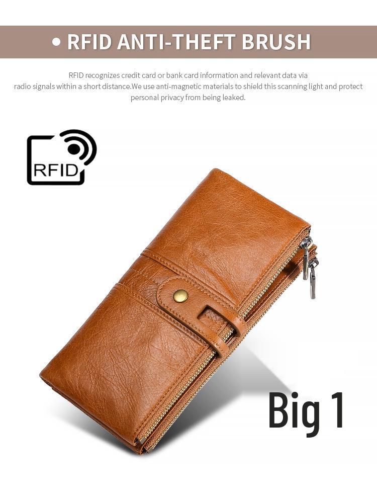 RFID Anti-Theft Pánská a dámská peněženka z pravé kůže & Klip na peníze