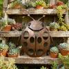 Enfeite de Joaninha para Exterior Metal Decoração de Jardim para Exterior, Joaninhas Fofas Arte para Quintal Gramado Acentos Artísticos Enfeites, Esculturas e Estátuas de Parede, Cerca
