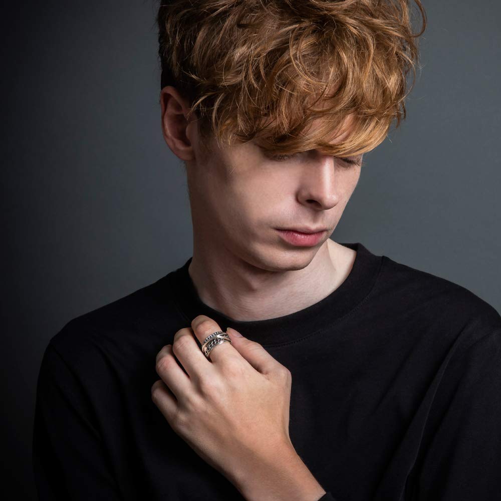 Artemis Kings Gradient Curb Chain Ring Silver Accessory for Men and Brand Silver 925 AKR0053, Women, Jewelry, Ring,