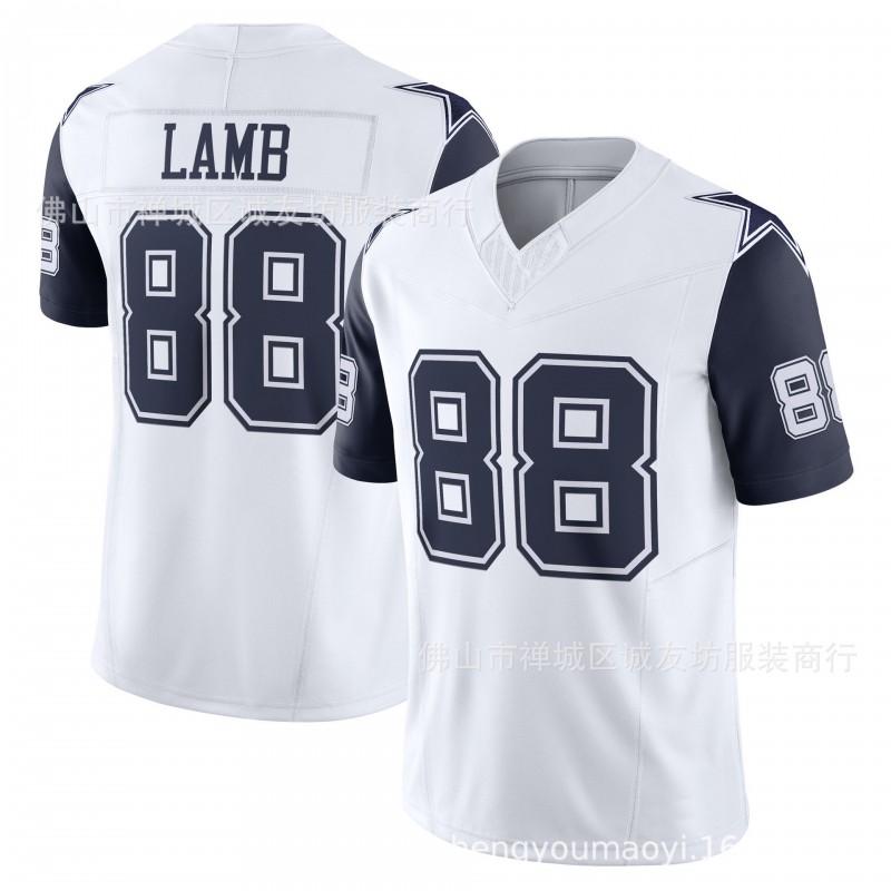 3rd Gen Embroidered Football Jersey Mens Sports Shirt White Lamb Design