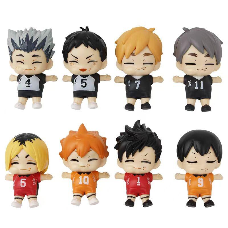 

8Pcs/Set Haikyuu Eat Full Series Action Figure Hinata Shoyo Tobio Kageyama Model Doll Toy Volleyball Junior Figurines Kids Gift