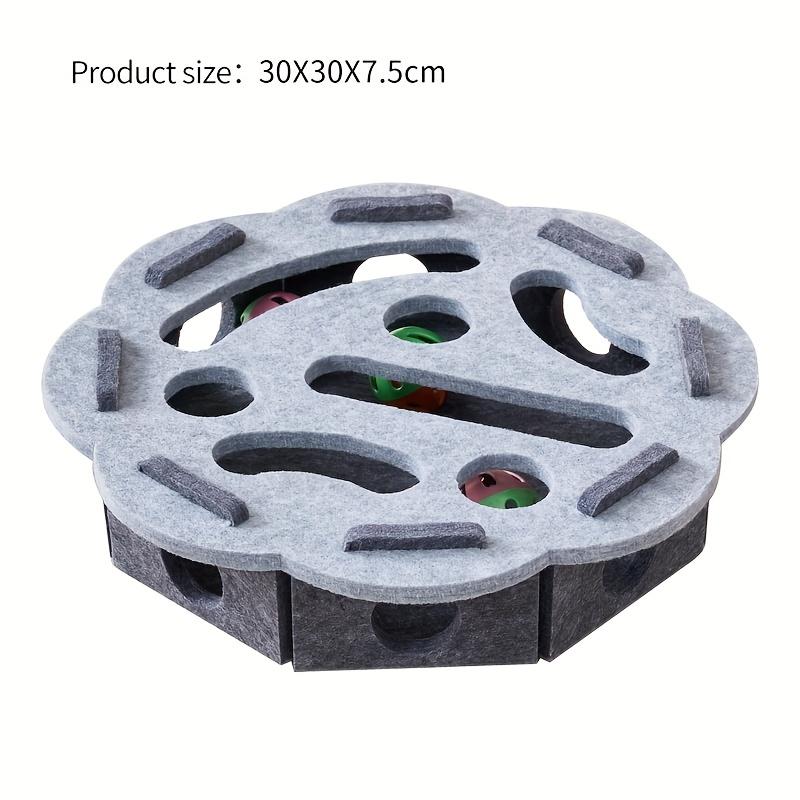 Interactive Cat Toy with Maze Tunnel & Bell - Felt Material, Geometric Patterns & Paw Prints for Indoor Cats, Stimulates Play & Mental Engagement