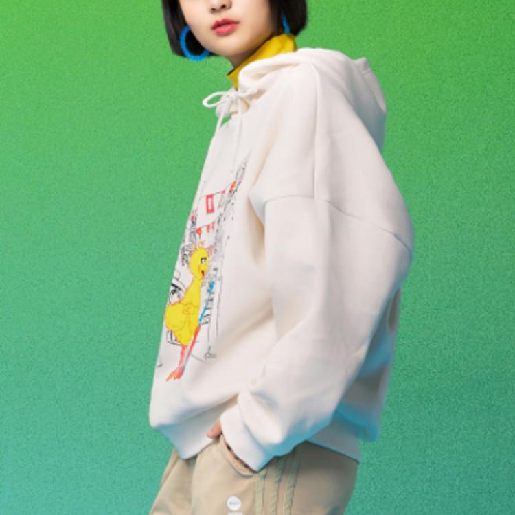 Adidas Neo X Sesame Street Co-Branded Cartoon Graphic Hoodie Women Hoodie White HD7279