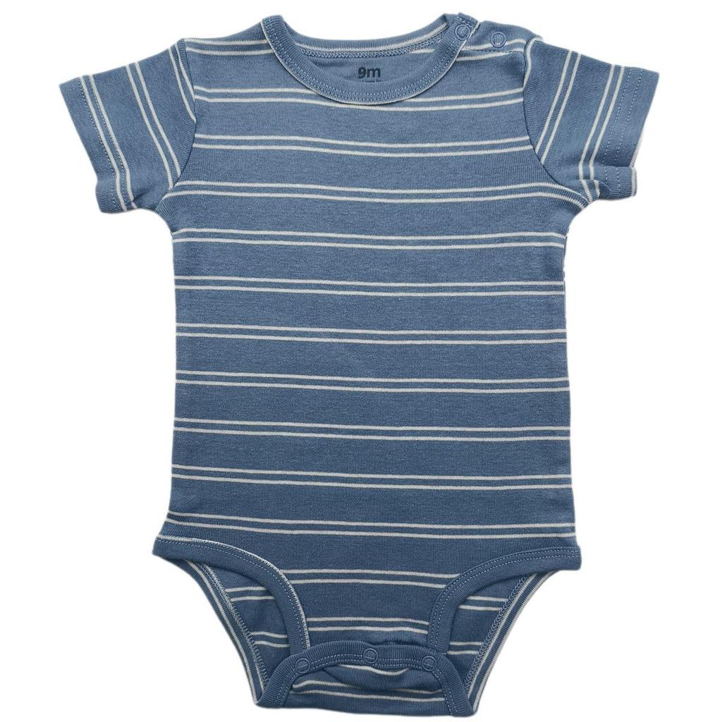 Baby Shoulder Snap Ribbed Cotton Bodysuit - Short Sleeve One-Piece Romper for Boys & Toddlers