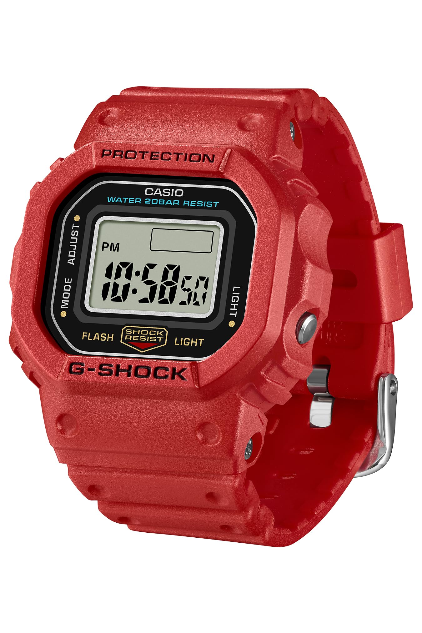 

Casio nano Сделано из экологически чистых материалов Красные часы G-SHOCK, DWN-5600-4JR, Мужские,