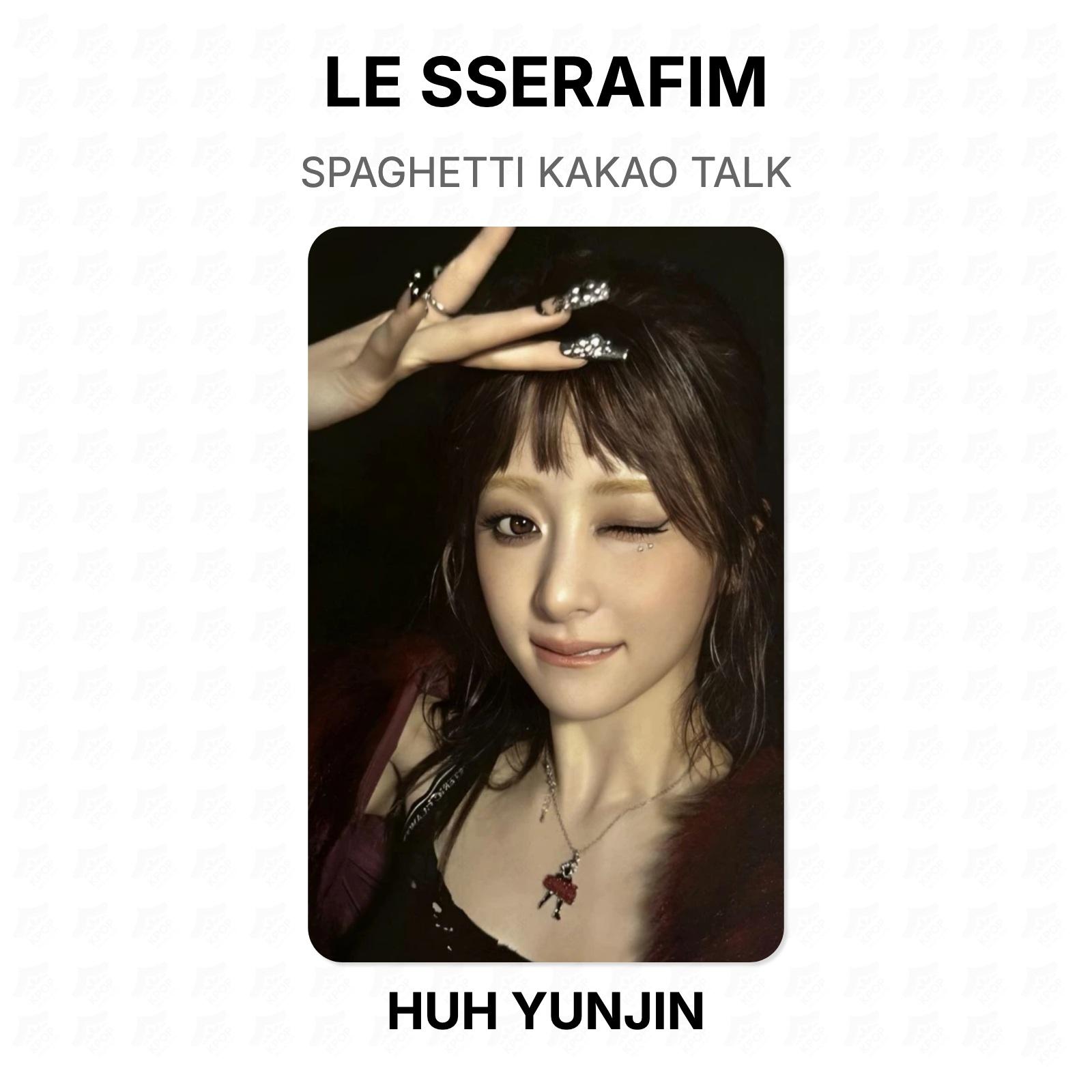 LE SSERAFIM SPAGHETTI KAKAO TALK Official Photocard HUH YUNJIN
