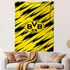 BVB 09 Yellow and Black Zigzag Design Patterned Tapestry Home Decor, Suitable for Bedroom and Living Room, Gift
