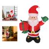 Christmas Inflatable Decoration 4FT Polyester Fiber Blow Up Father Christmas Holding A Gift for Xmas