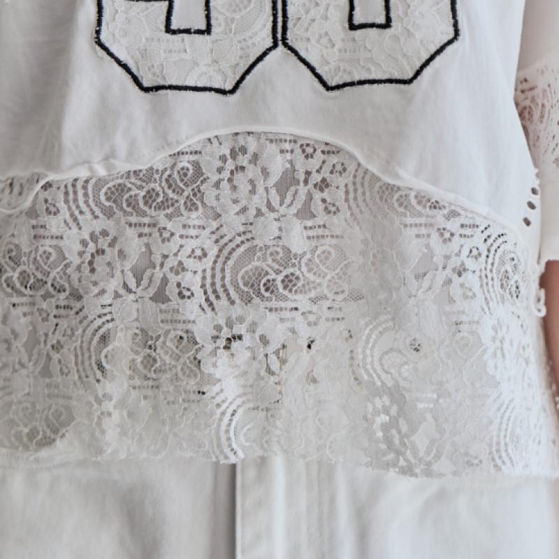 Maxza Oversized Lace Colorblock Damage T shirT zf06qT045na