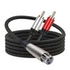 Durability Nylon Braiding XLRR To 2RCA Adapter Cable Gold Plate Connectors XLRR To 2RCA Cord for High Fidelitys Sound