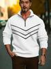 2026 Autumn/Winter Men's Color Block Half-Zip Stand Collar Hoodie Jacket - Trendy Casual Long-Sleeve Top