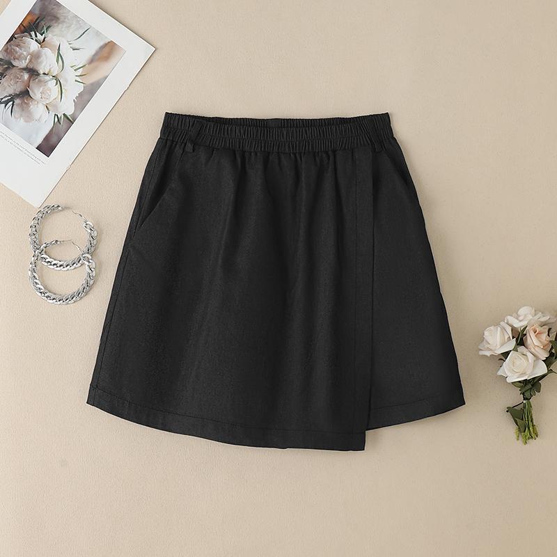 ZANZEA Calções Curtos de Verão Casuais Soltos com Cintura Elástica para Mulheres