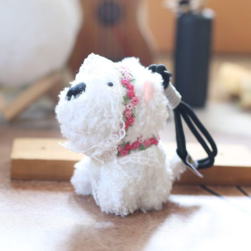 Dog Highland West Plush Keychain Backpack Decor Pendant Gift For Girls Children