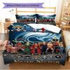 Name Custom Luffy Zoro Anime Pattern Bedding Set Quilt Cover Pillowcase Home Decor Gift (1 * Duvet Cover + 2 * Pillowcase, Without Core)