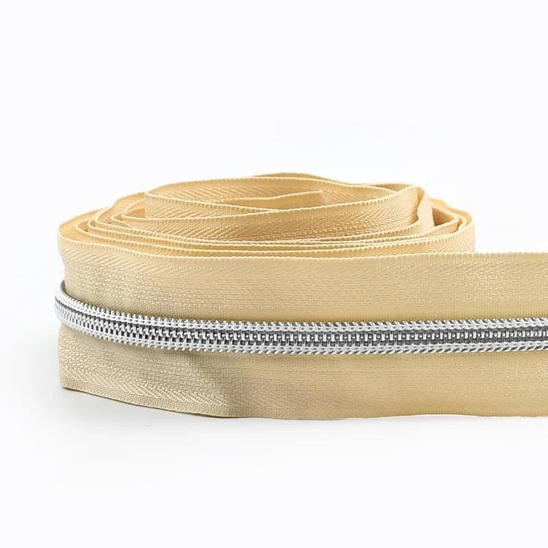 Meetee 1-10M 5# Nylon Zippers for Bag Shoes Garment Plasic Roll Zipper By The Meter Decor Zips Repair Kit DIY Sewing Accessories