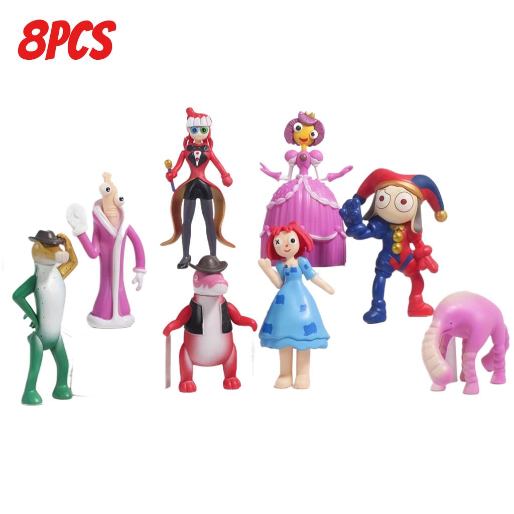 New  8Pcs-The Amazing Digital Circus Model Toy,Hobbies Cartoon Art Accessories,Reward Anime Gifts For Children, Cartoon