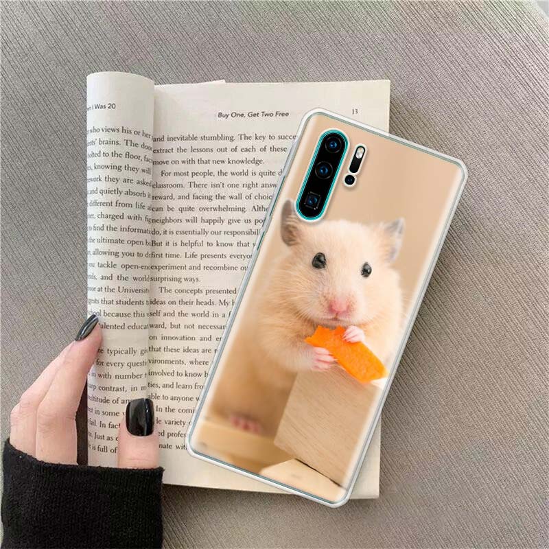 

Cute Lovely Pet Hamster Phone Case For Huawei P50 Pro P10 P20 P30 P40 Lite Cover Mate 40 30 20 10 Lite Capa Shell Huawei Mate 20 Lite
