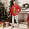 Print Cute Family Set Pajamas, Home Clothes, Family Set Long Sleeve Top Pants Set