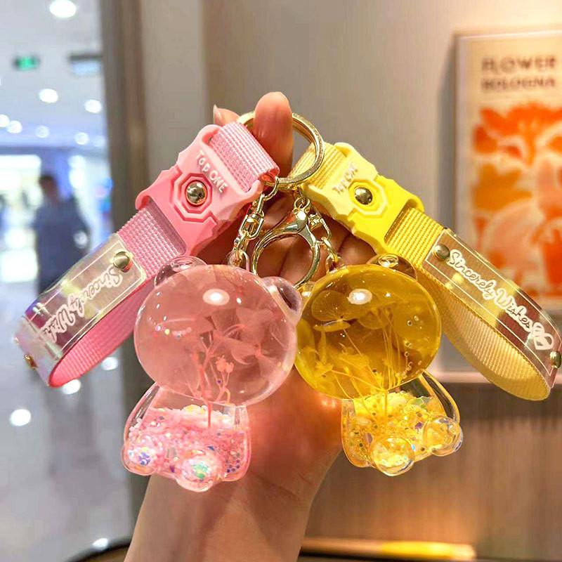 Cute Sakura Acrylic Bear Keychain Brighten Up Your Bag Or Keys Car