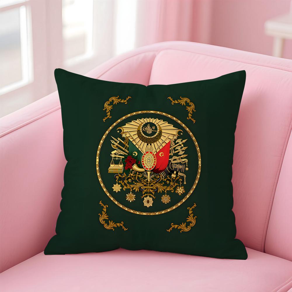 Historisches Wappen des Osmanischen Reiches Kissenbezug Kissenhülle Kurzer Plüsch Verdeckter Reißverschluss Raum Sofa Kissenbezug
