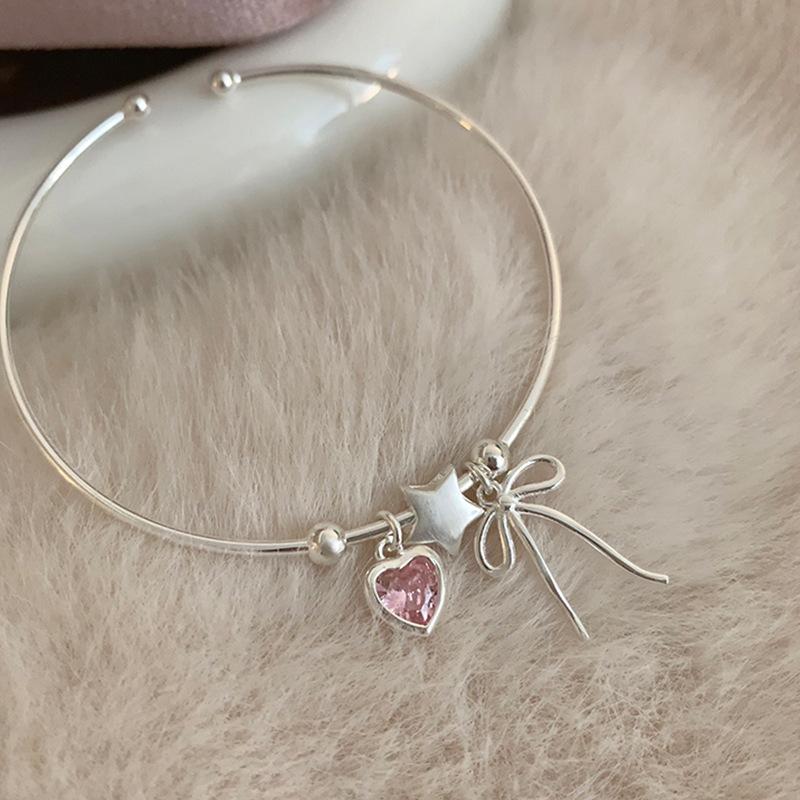 

Милый и классный стильный бант, любовь, звезда, простой круглый браслет, женский, простой, легкий, роскошный, индивидуальный, модный, универсальный браслет, ювелирные изделия