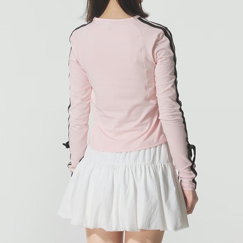 adidas Removable Bow Slim Fit Round Neck Long Sleeve Raglan T-Shirt Women Tops KG3860
